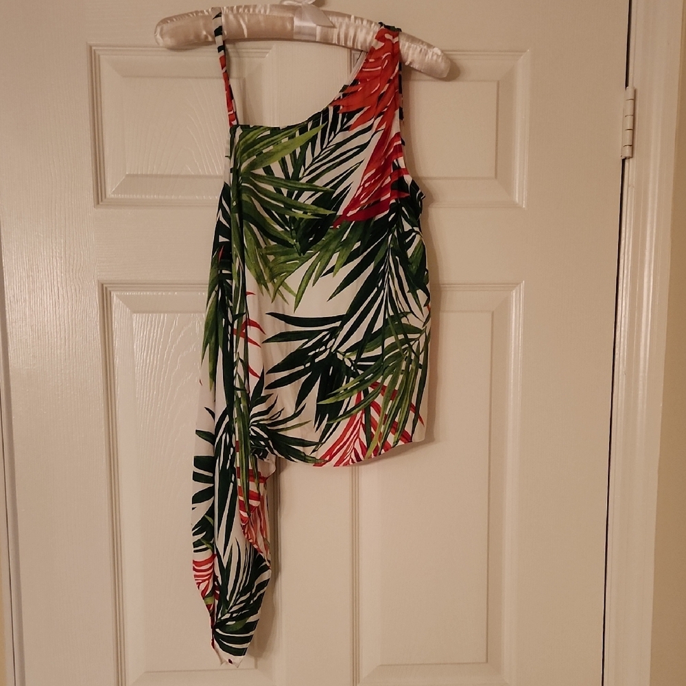 INC Tropical Leaf Print Blouse